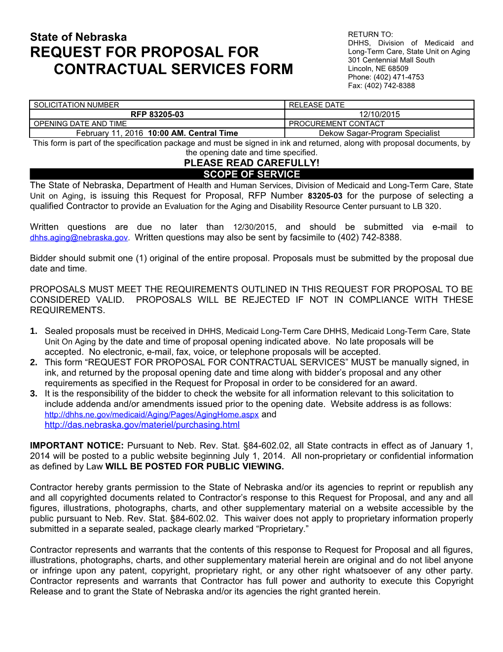 State of Nebraska (State Purchasing Bureau) s11