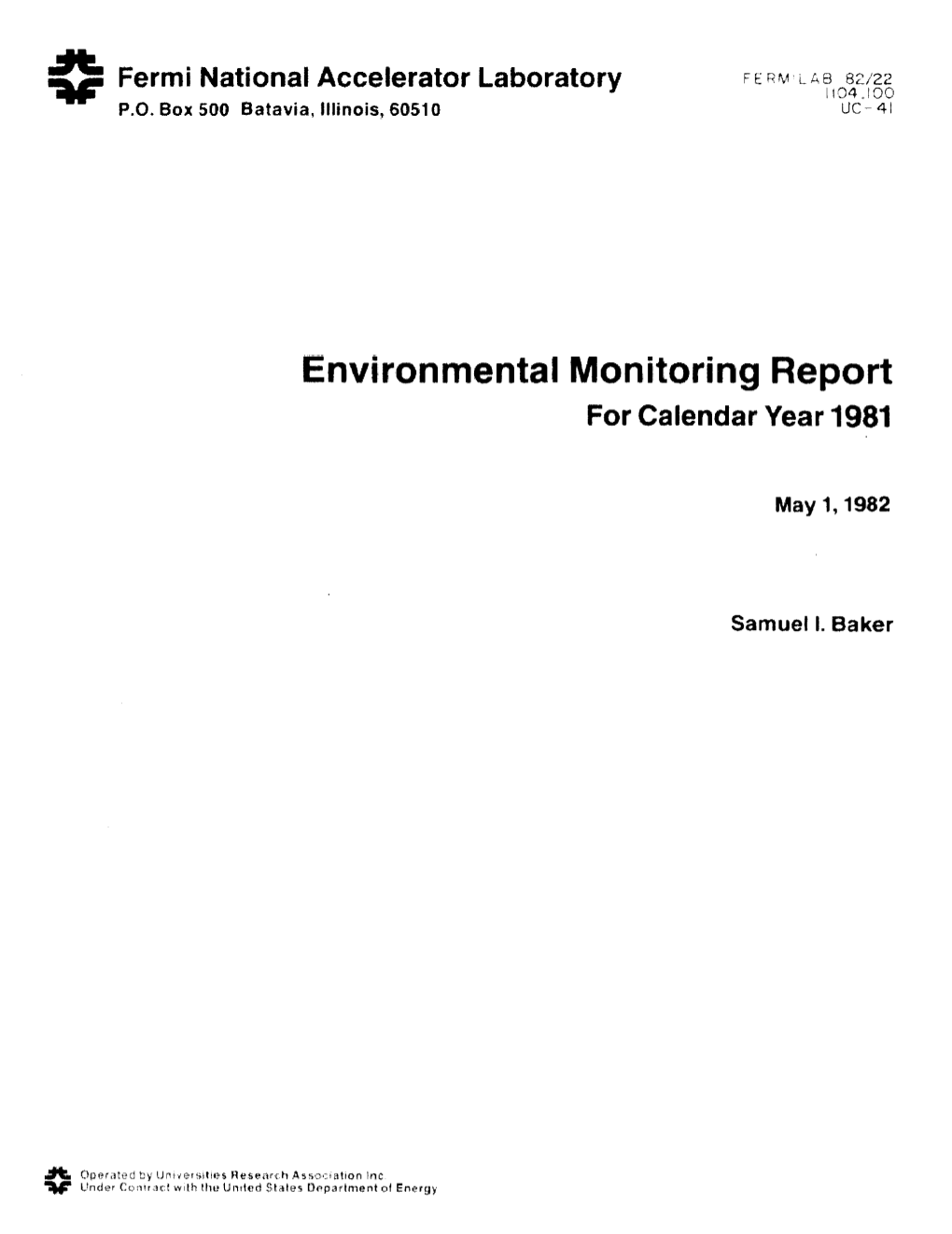 1981 Environmental Report