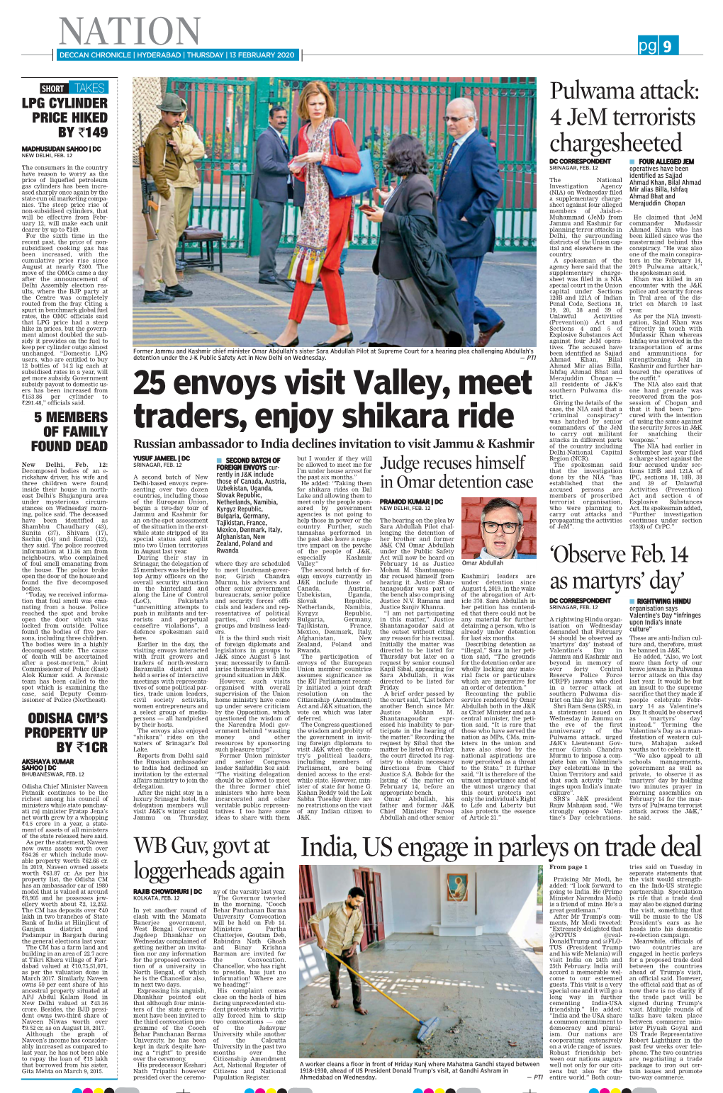 NATION Pg DECCAN CHRONICLE | HYDERABAD | THURSDAY | 13 FEBRUARY 2020 9