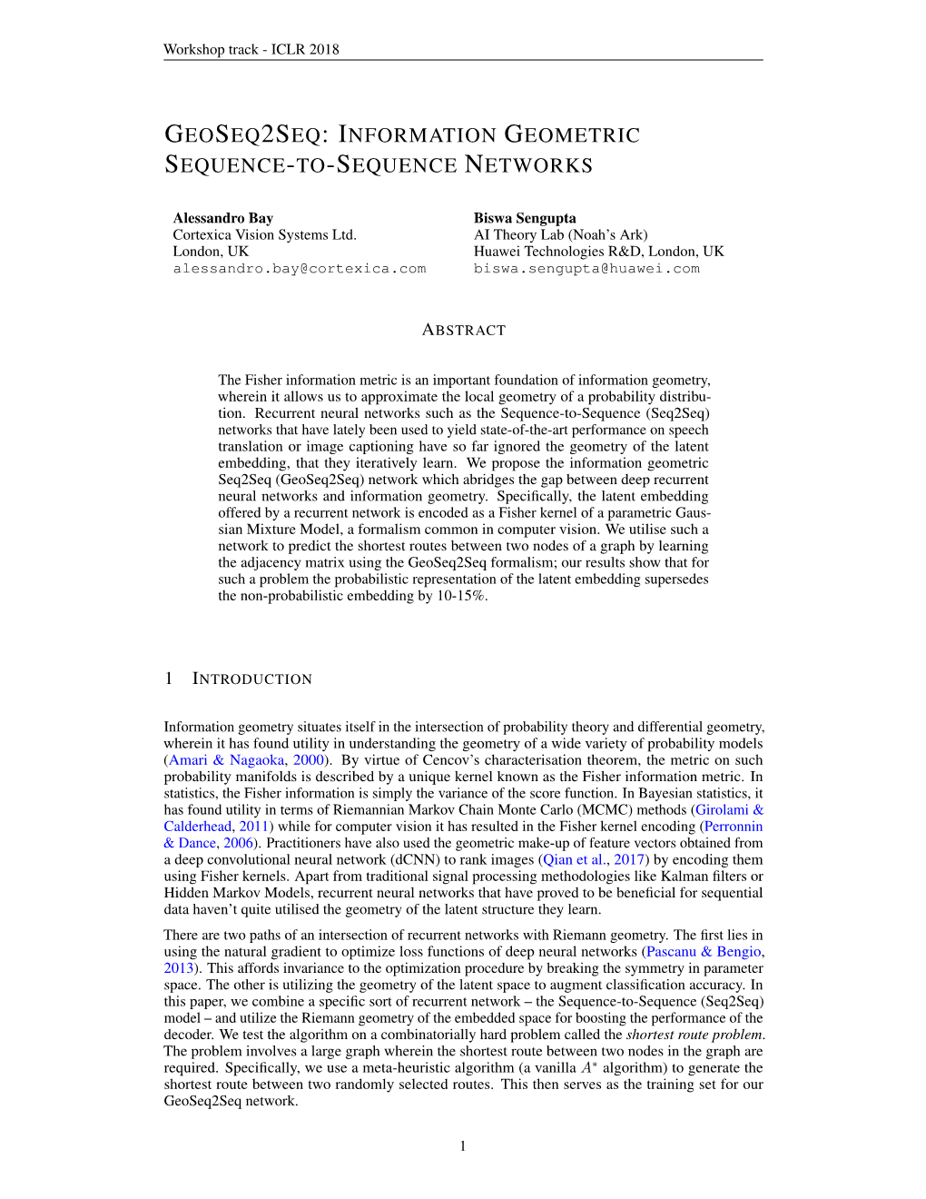 Information Geometric Sequence-To-Sequence Networks