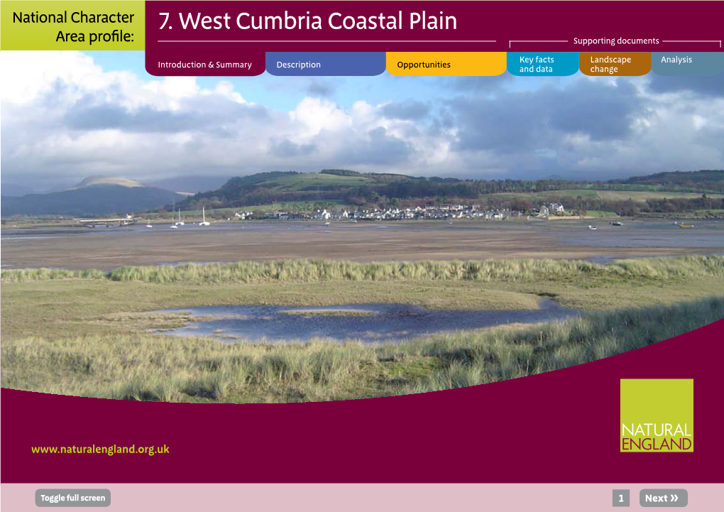 NCA Profile: 07 West Cumbria Coastal Plain