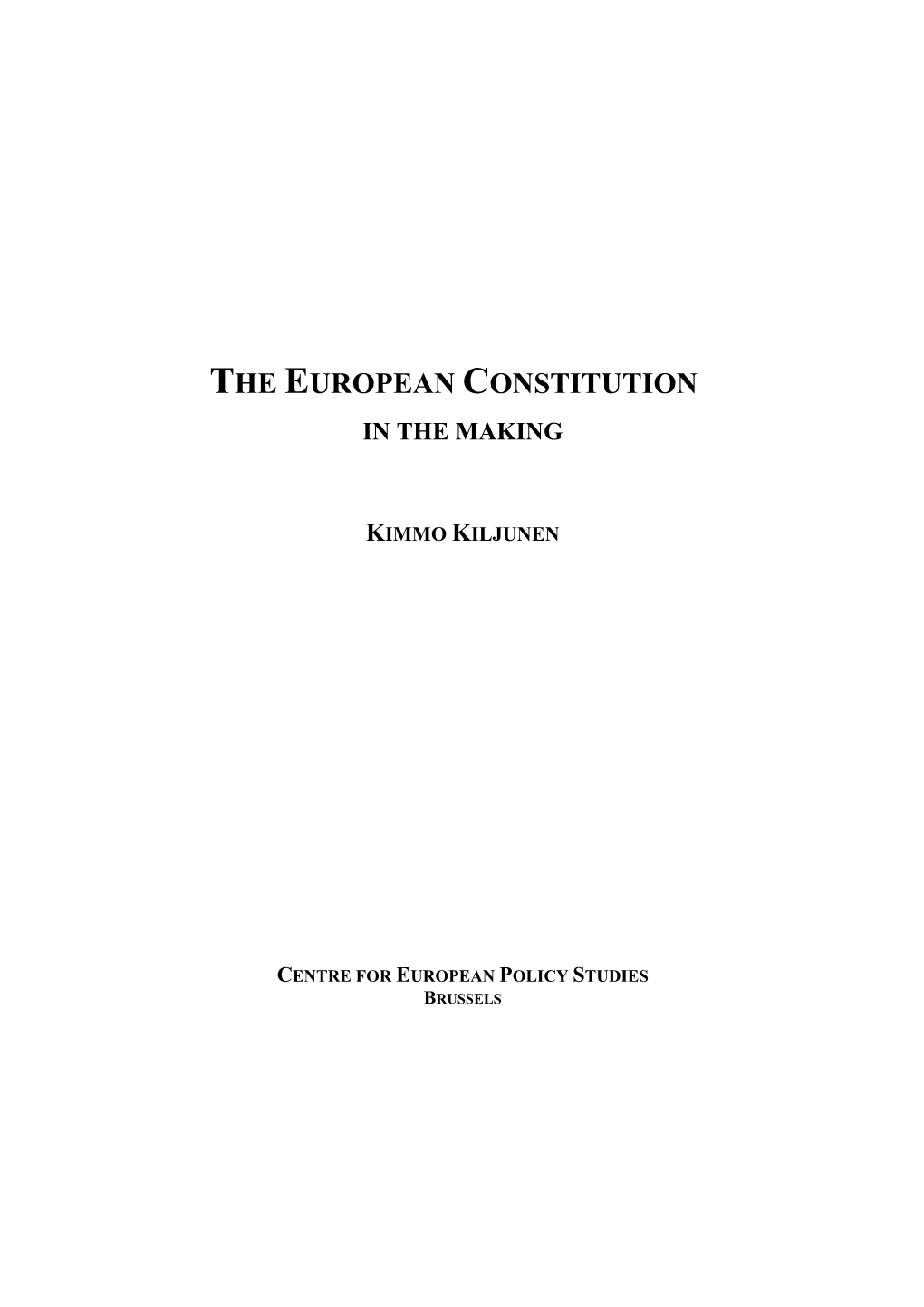 The European Constitution in the Making