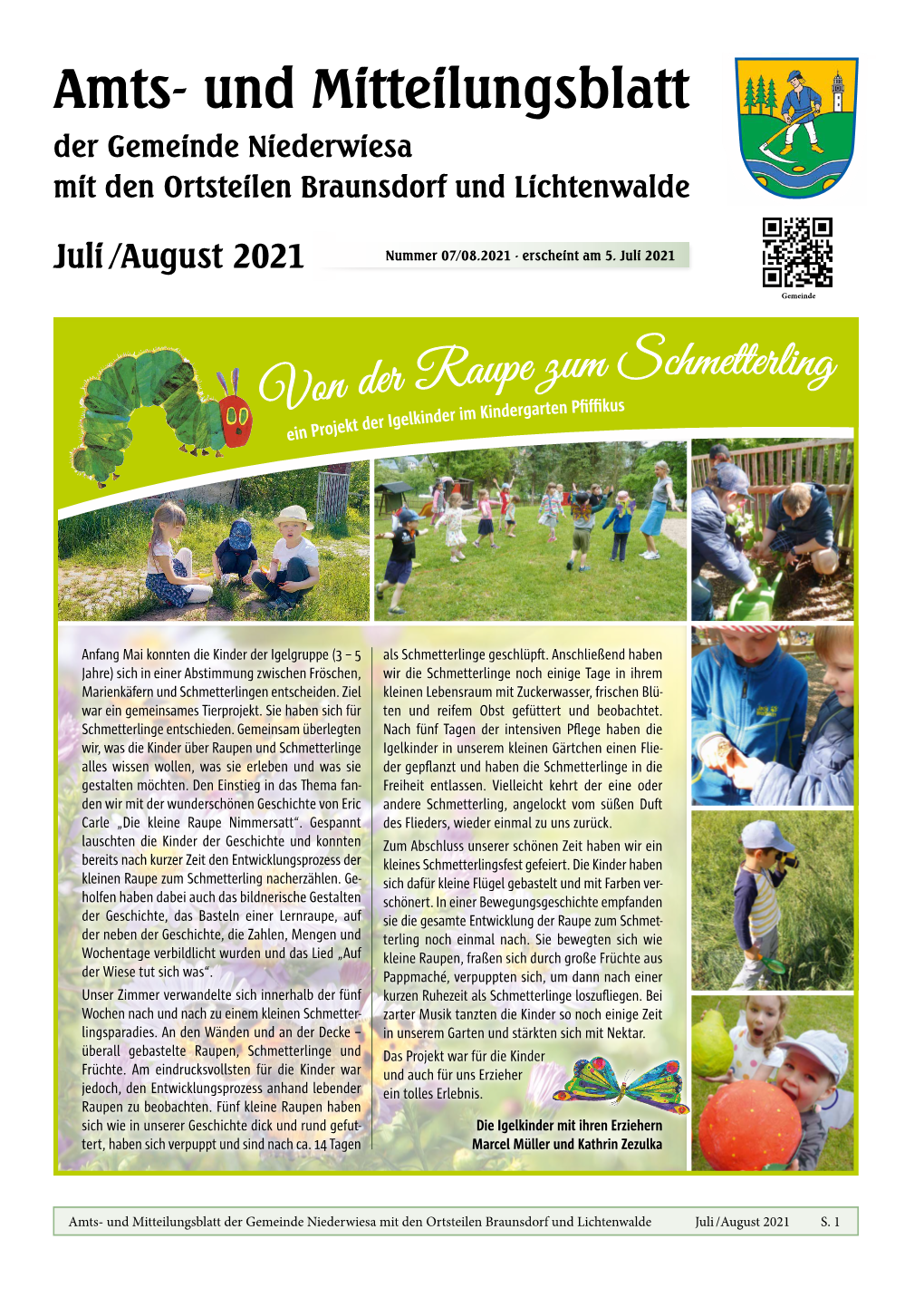 Amtsblatt Niederwiesa – Juli/August 2021