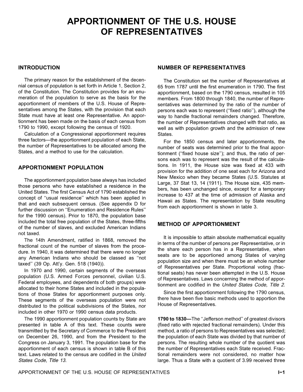 Apportionment of the U.S. House of Representatives