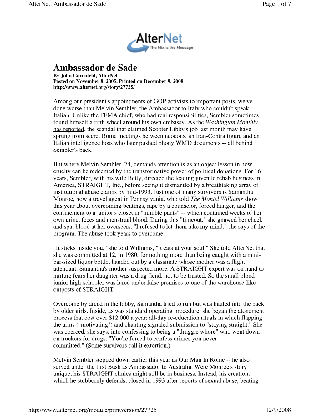 Ambassador De Sade Page 1 of 7