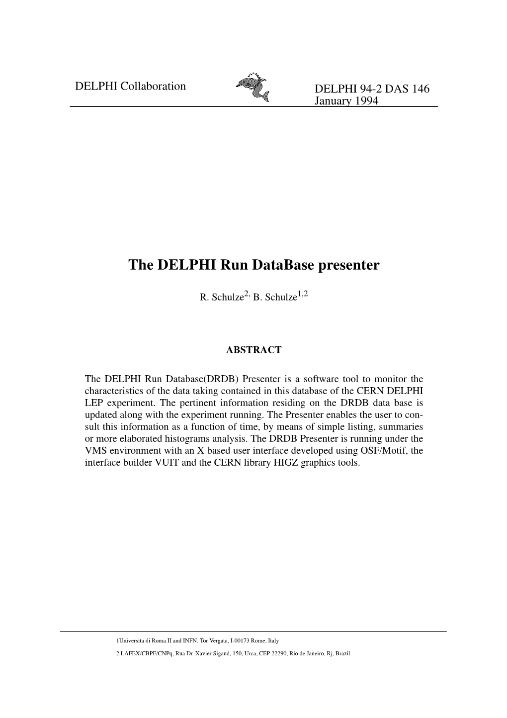 The DELPHI Run Database Presenter