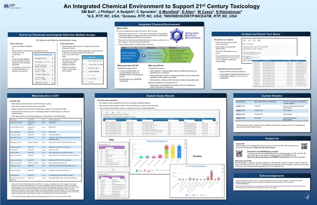 An Integrated Chemical Environment to Support 21St Century Toxicology