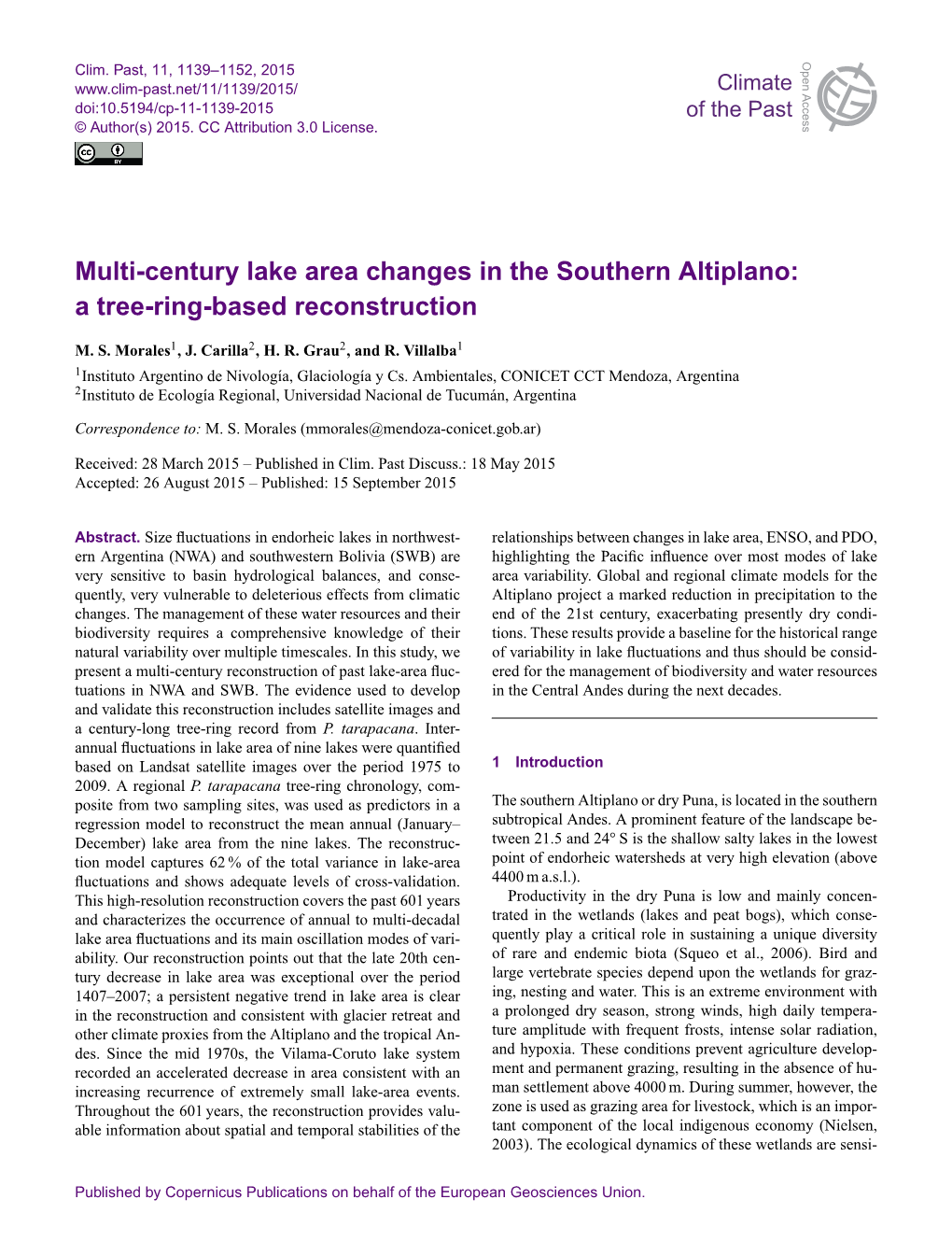 Article Is Available Online and Precipitation, with the Consequent Intensiﬁcation of Drier at Doi:10.5194/Cp-11-1139-2015-Supplement