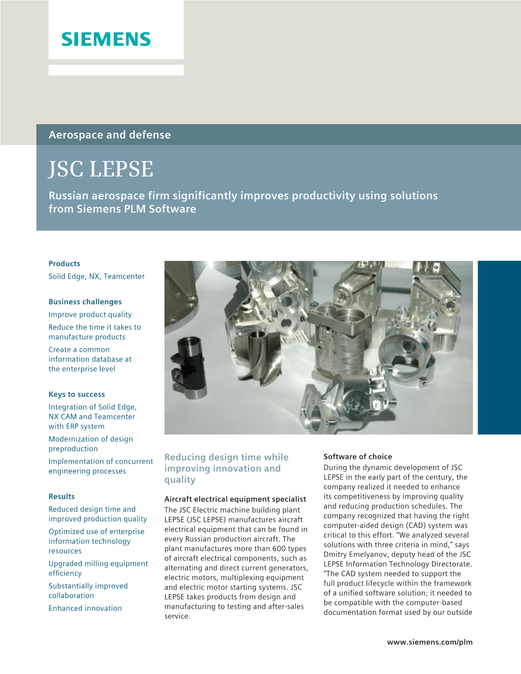 Siemens PLM JSC LEPSE Case Study