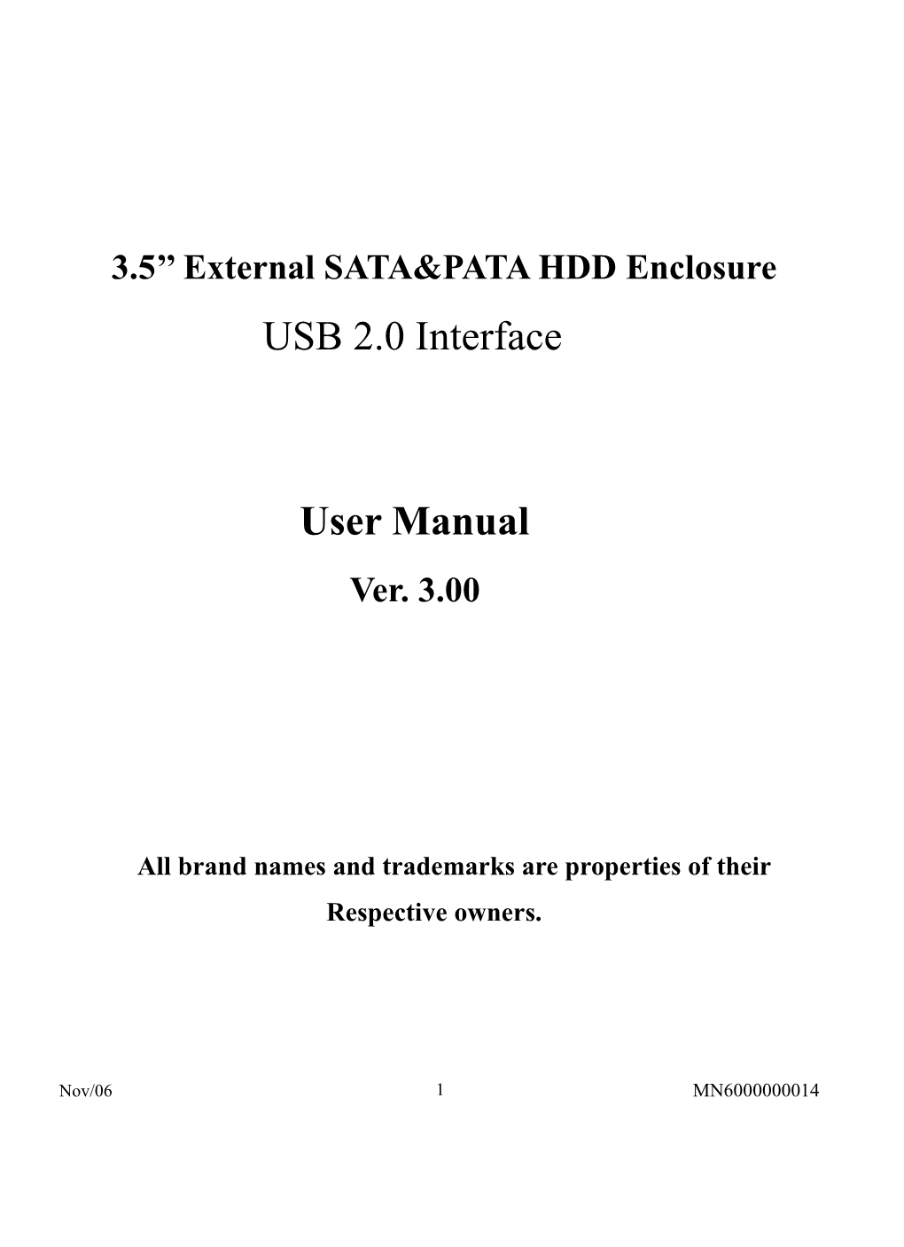 USB 2.0 Interface User Manual