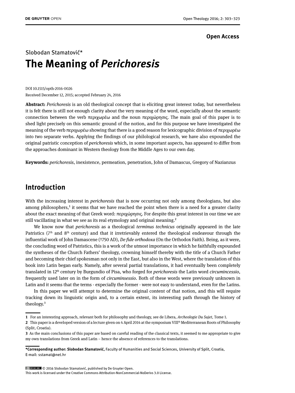 The Meaning of Perichoresis