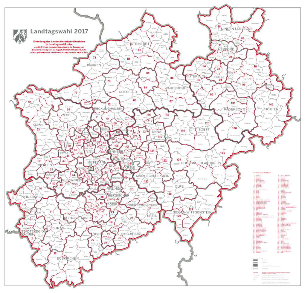 Landtagswahl NRW 2017 Wahlkreise A0