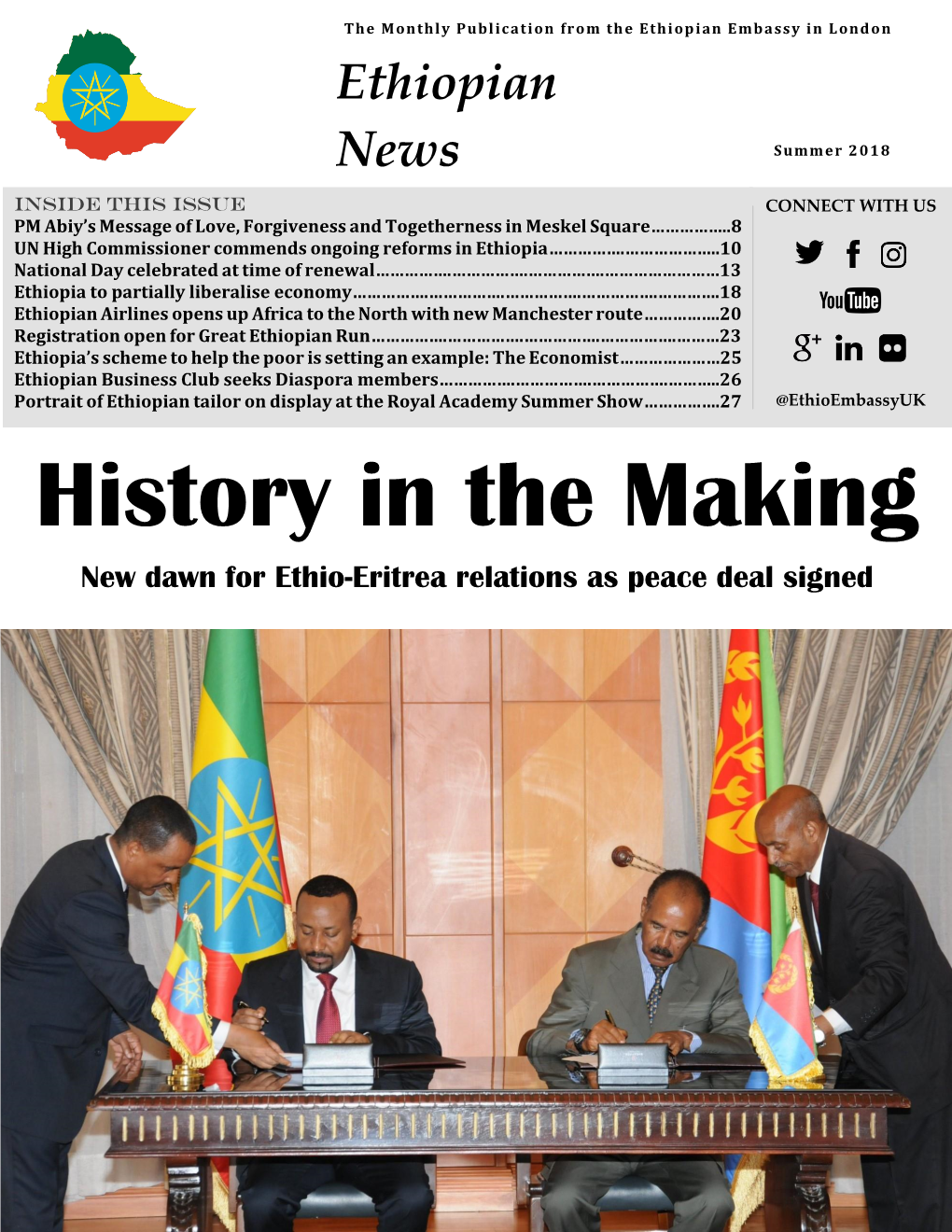 Ethiopian News Ethiopia and Eritrea Enter New Chapter of Cooperation Following Historic Peace Deal