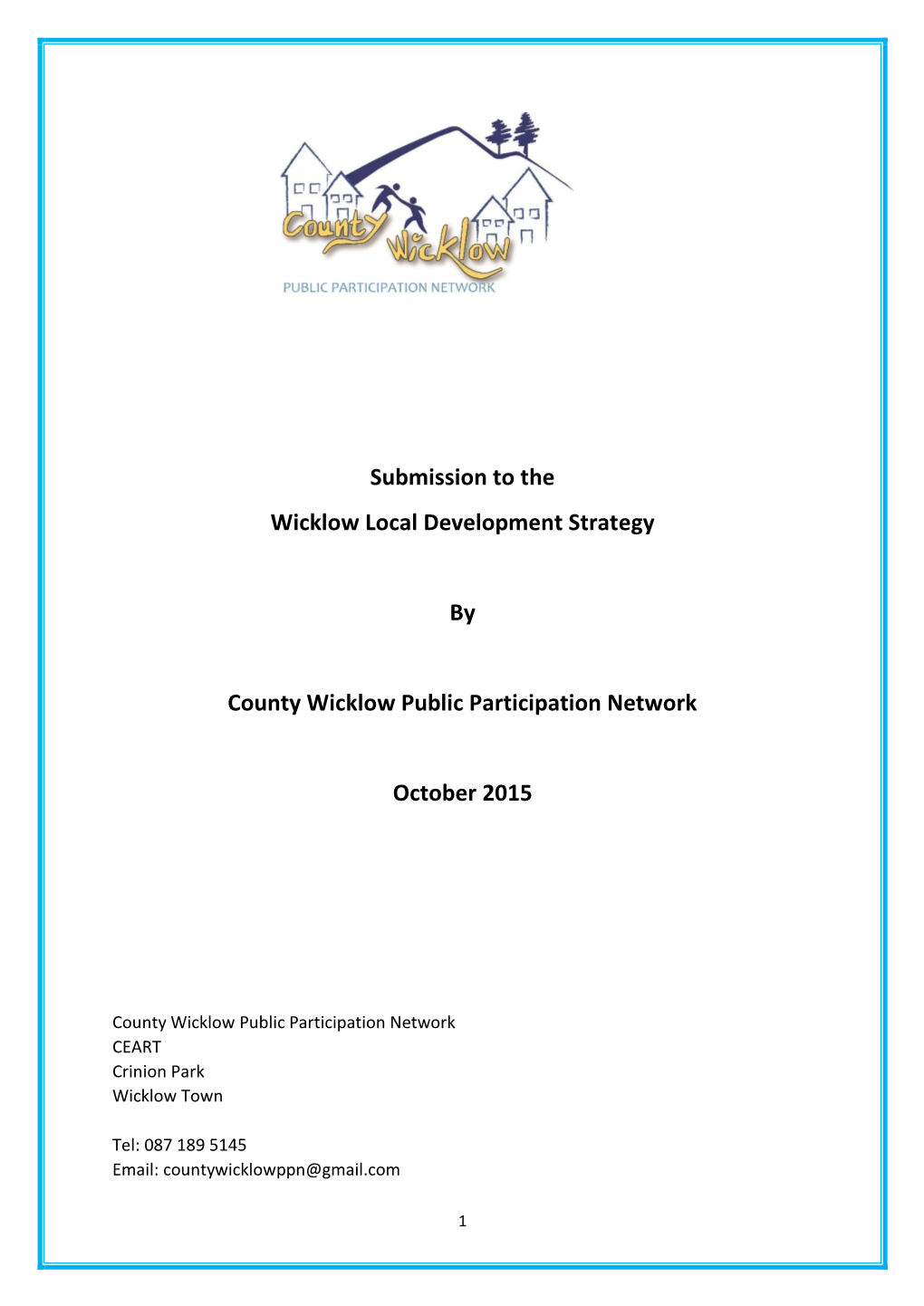 Download CWPPN Submission to the LEADER Local Development Strategy