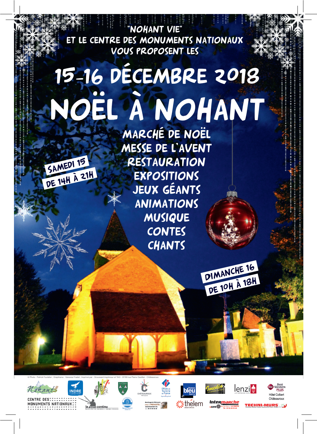 Noël À Nohant Marché De Noël Messe De L'avent Restauration Expositions Jeux Géants Animations Musique Contes Chants