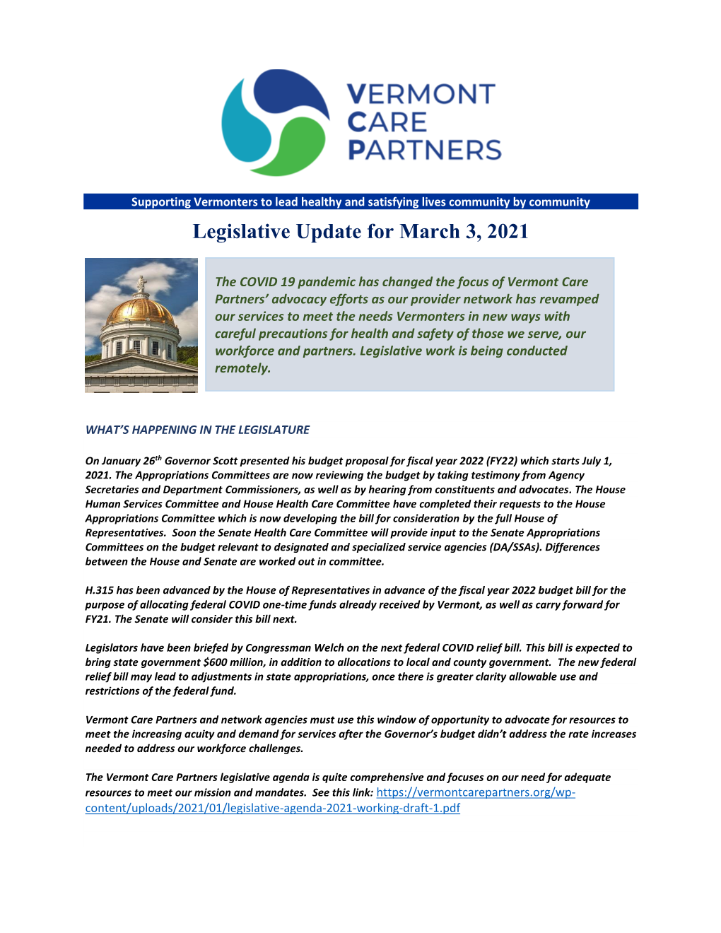 Legislative Update for March 3, 2021