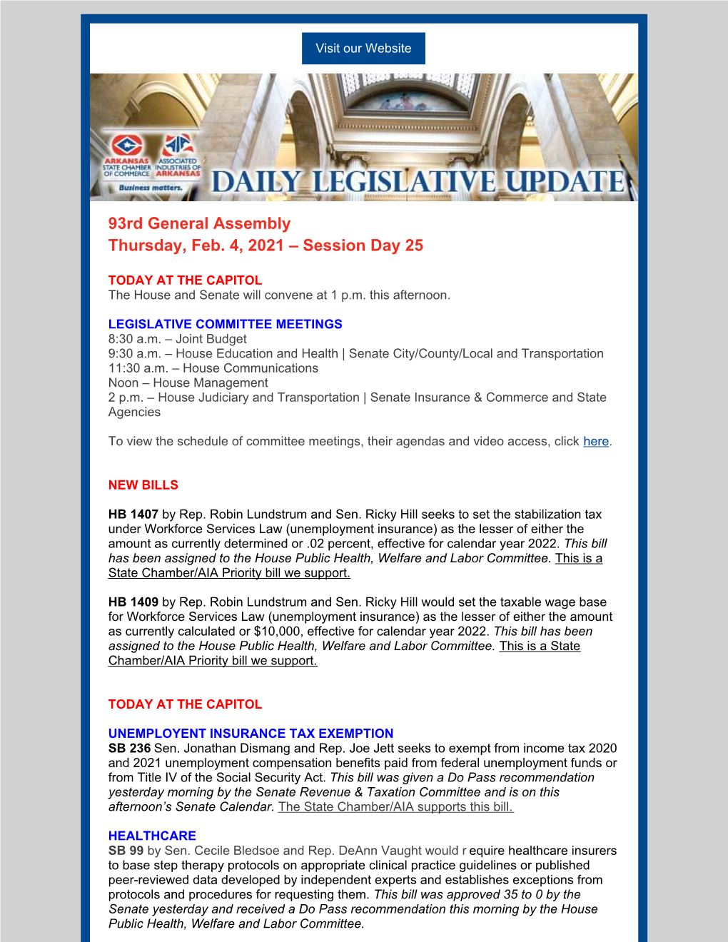 93Rd General Assembly Thursday, Feb. 4, 2021 – Session Day 25
