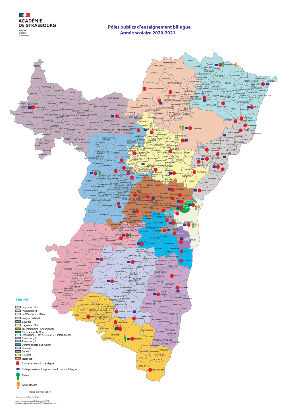 Carte Des Sites Bilingues Bas-Rhin (2020/2021)