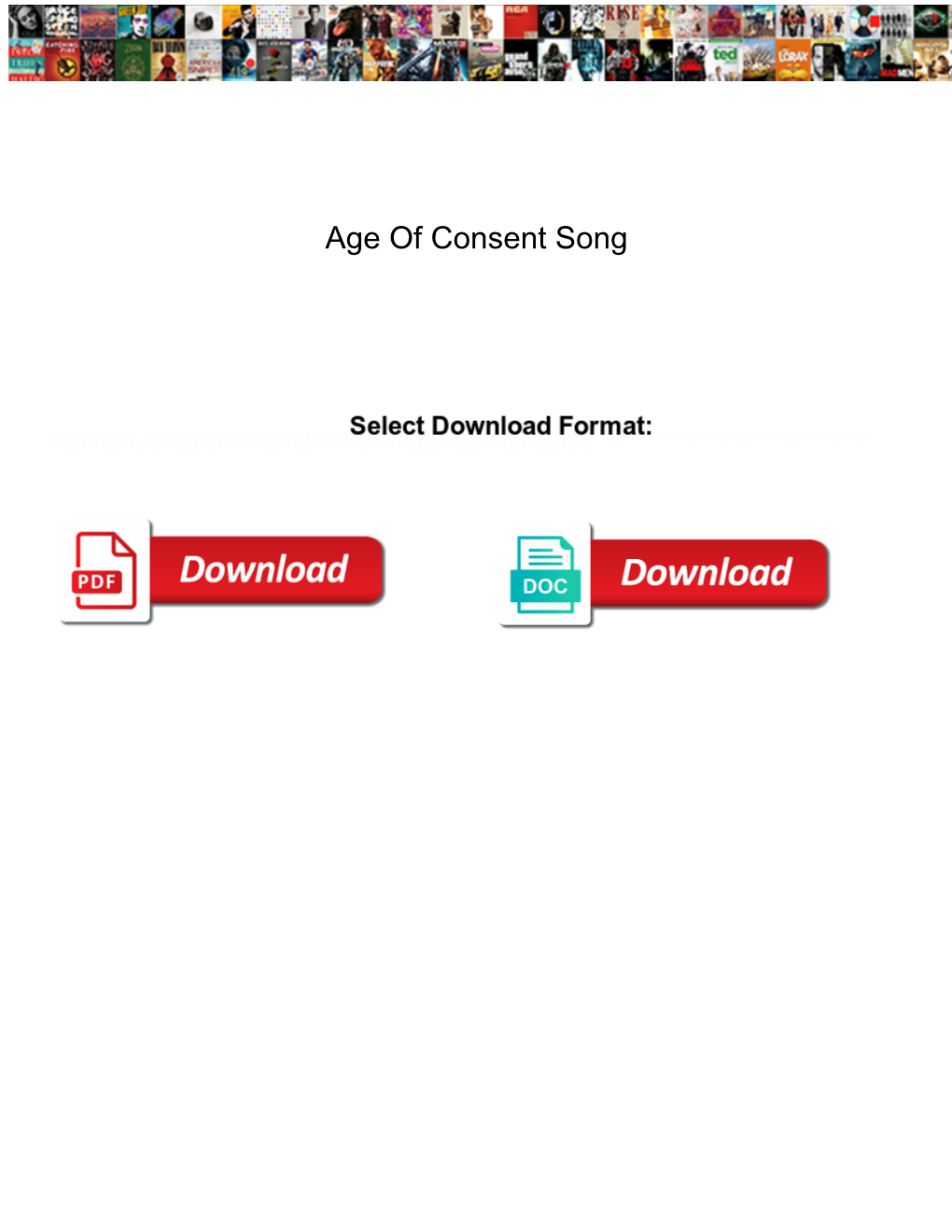 Age of Consent Song