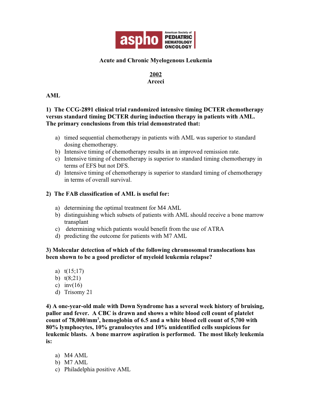 Acute and Chronic Myelogenous Leukemia