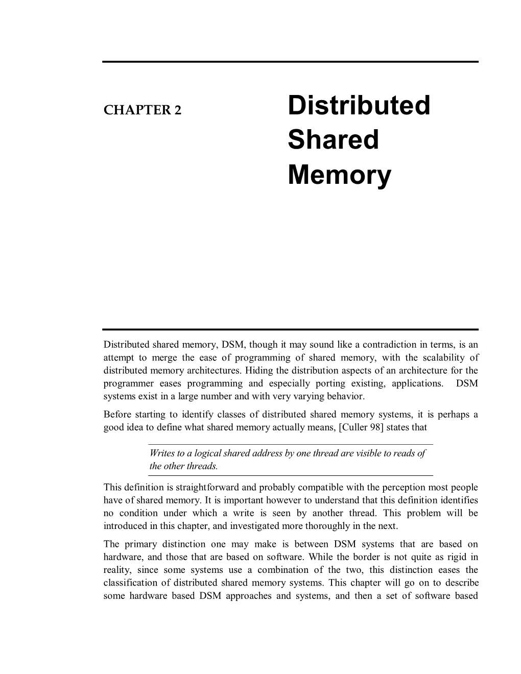 Distributed Shared Memory