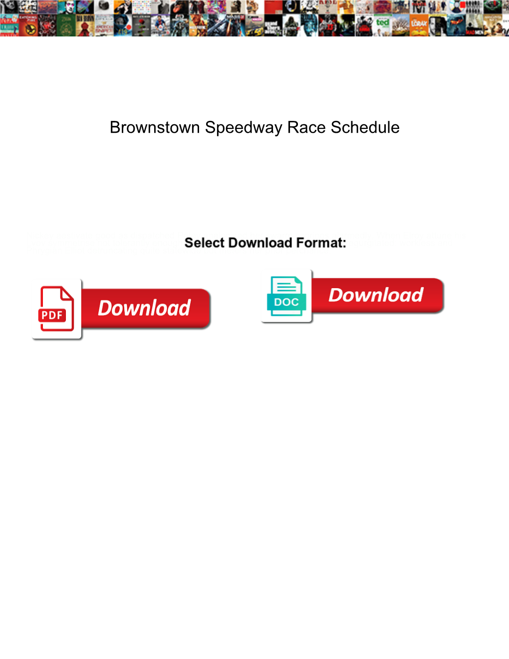 Brownstown Speedway Race Schedule