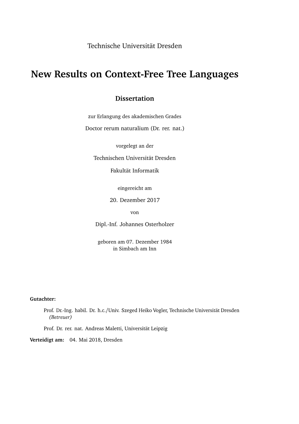 New Results on Context-Free Tree Languages