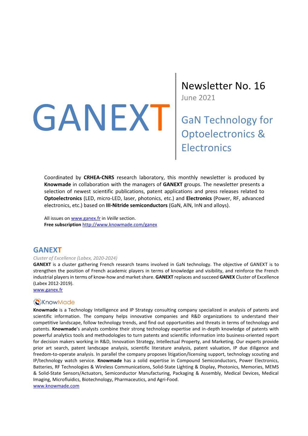 GANEXT Newsletter