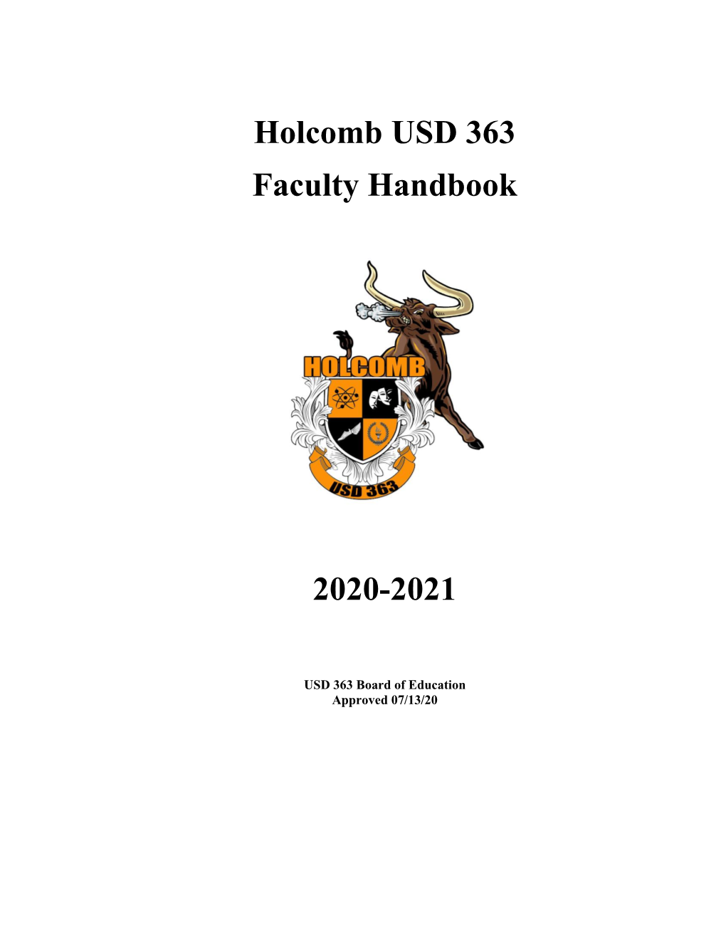 Holcomb USD 363 Faculty Handbook 2020-2021