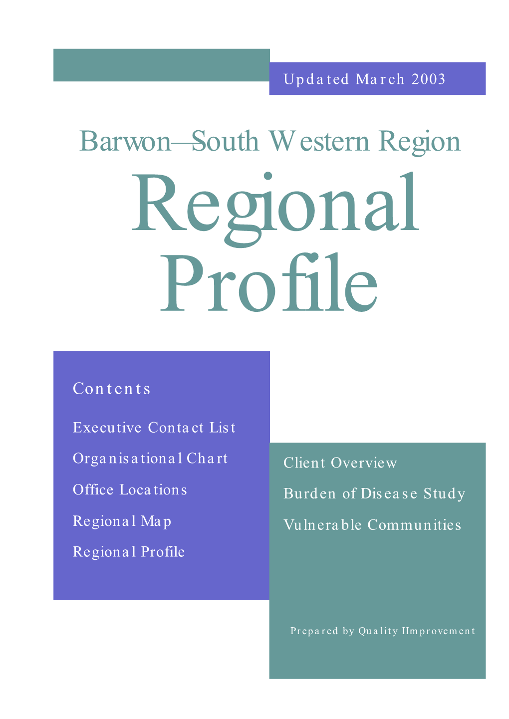 Regional Profile Update March 2003