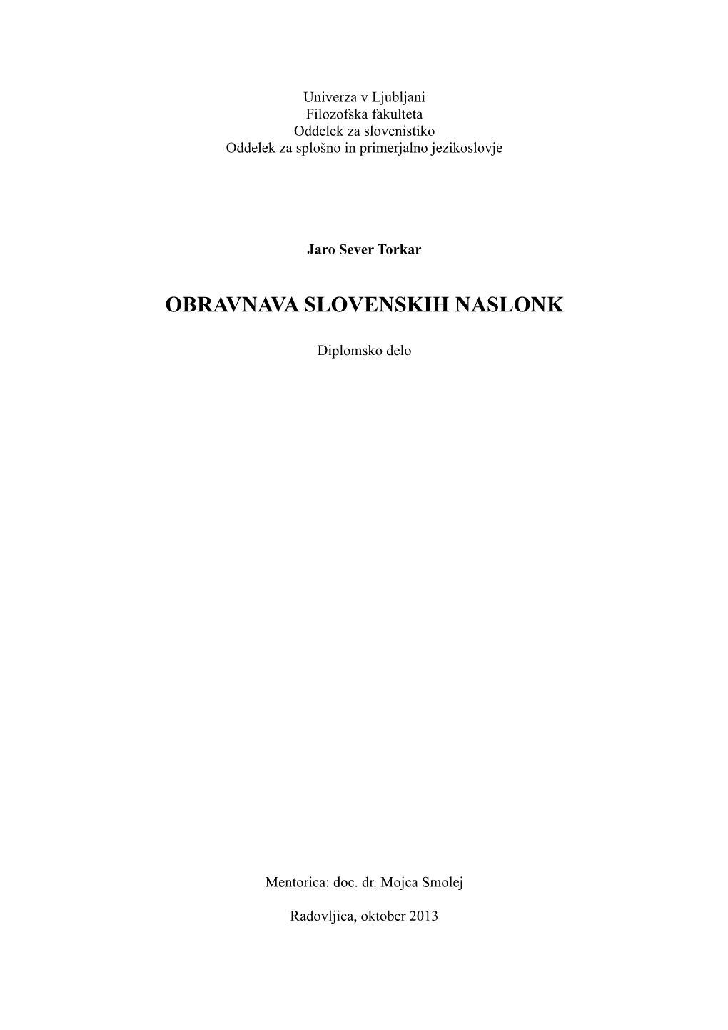 Obravnava Naslonk V Slovenskem Jeziku