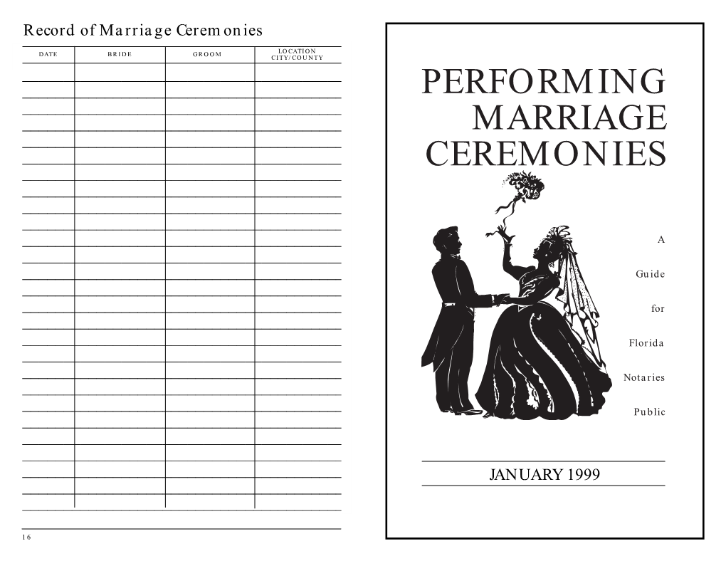 Performing Marriage Ceremonies