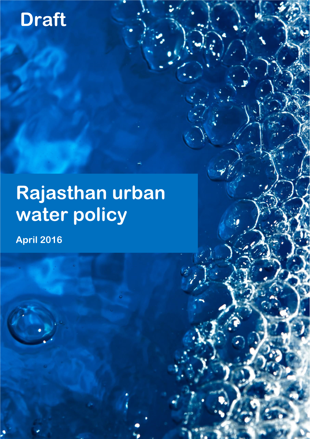 Rajasthan Urban Water Policy Draft