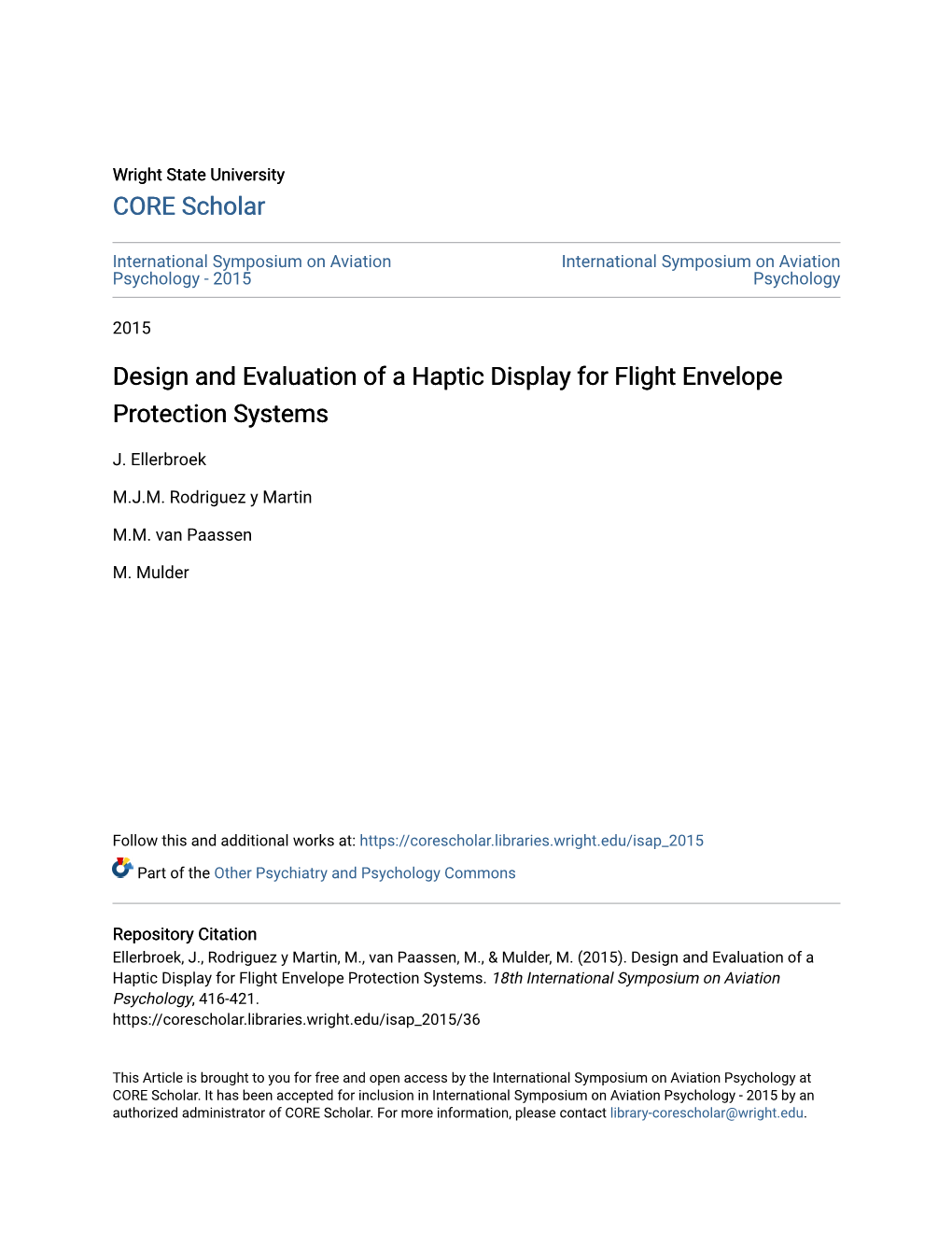 Design and Evaluation of a Haptic Display for Flight Envelope Protection Systems