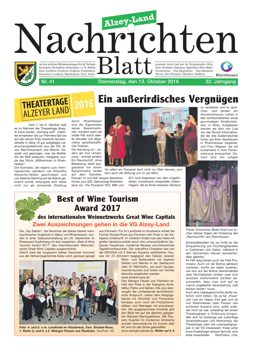 In Rheinhessen Begleitet, Enschauspielerinnen Aus Der VG, Al- Che Themen