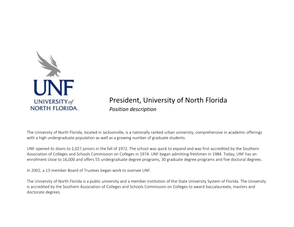 President, University of North Florida