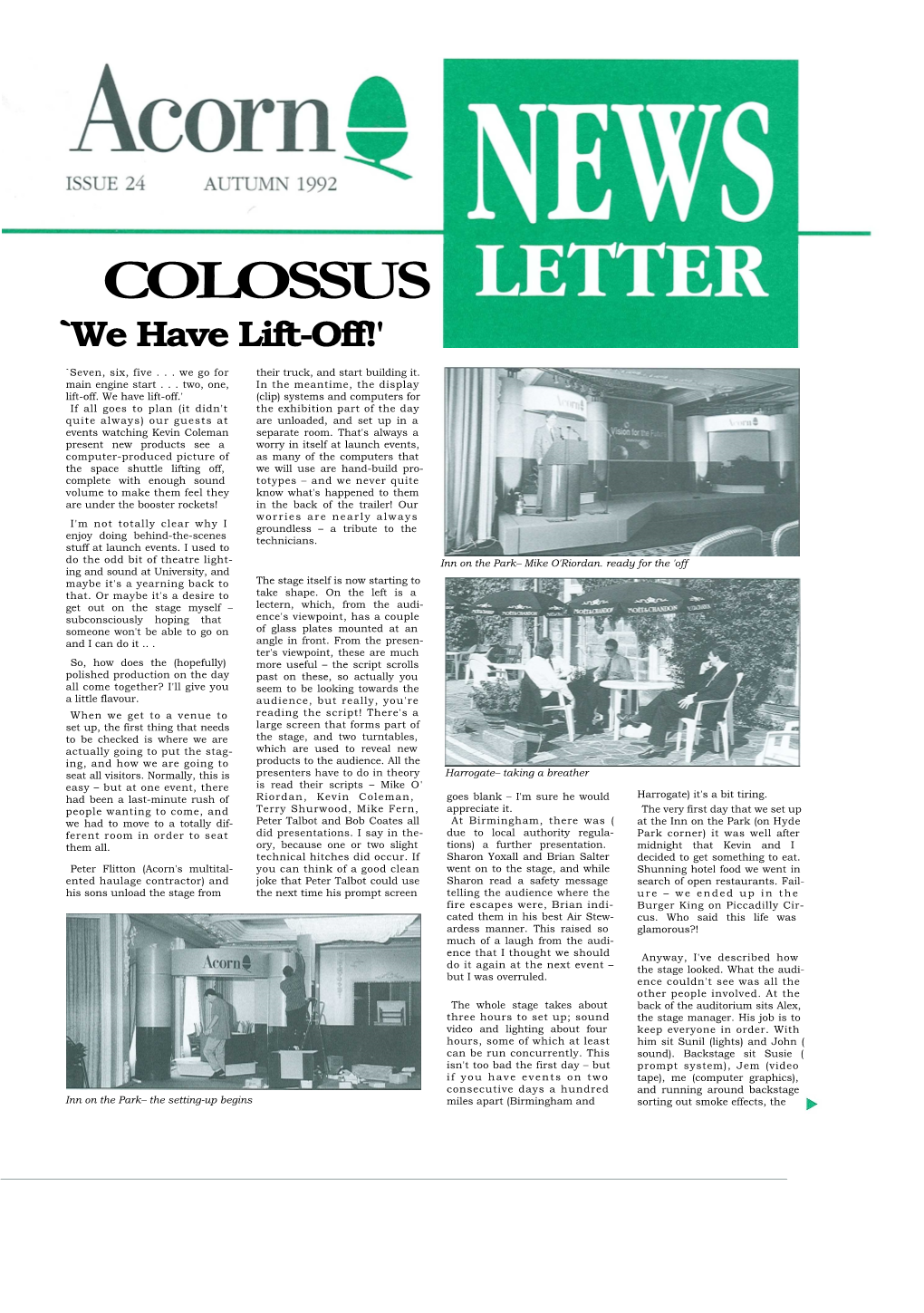 Acorn Newsletter Issue 24 Autumn 1992