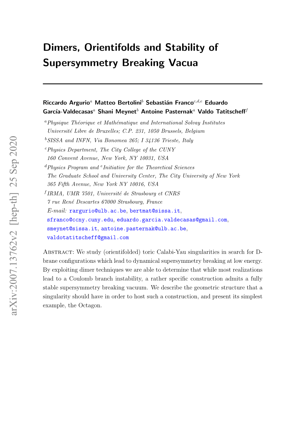 Dimers, Orientifolds and Stability of Supersymmetry Breaking Vacua