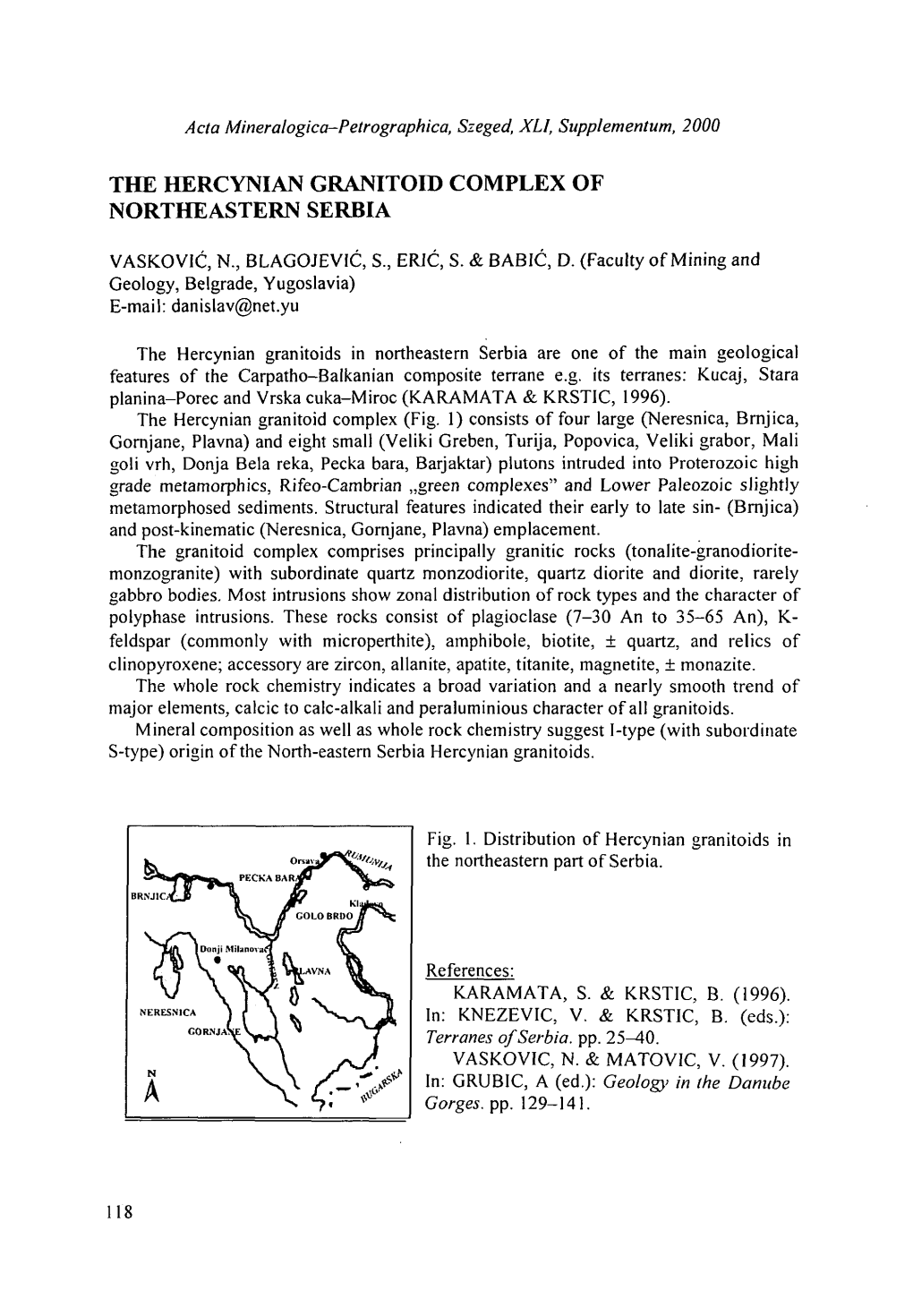 The Hercynian Granitoid Complex of Northeastern Serbia