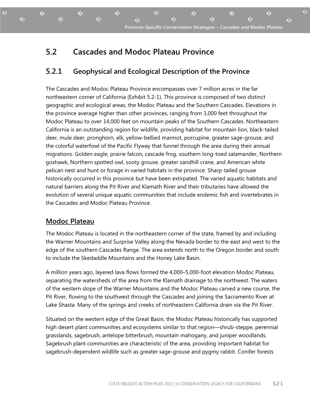 5.2 Cascades and Modoc Plateau Province