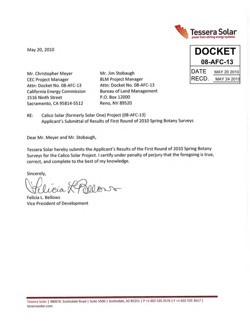 Docket 08-Afc-13 Date May 20 2010 Recd