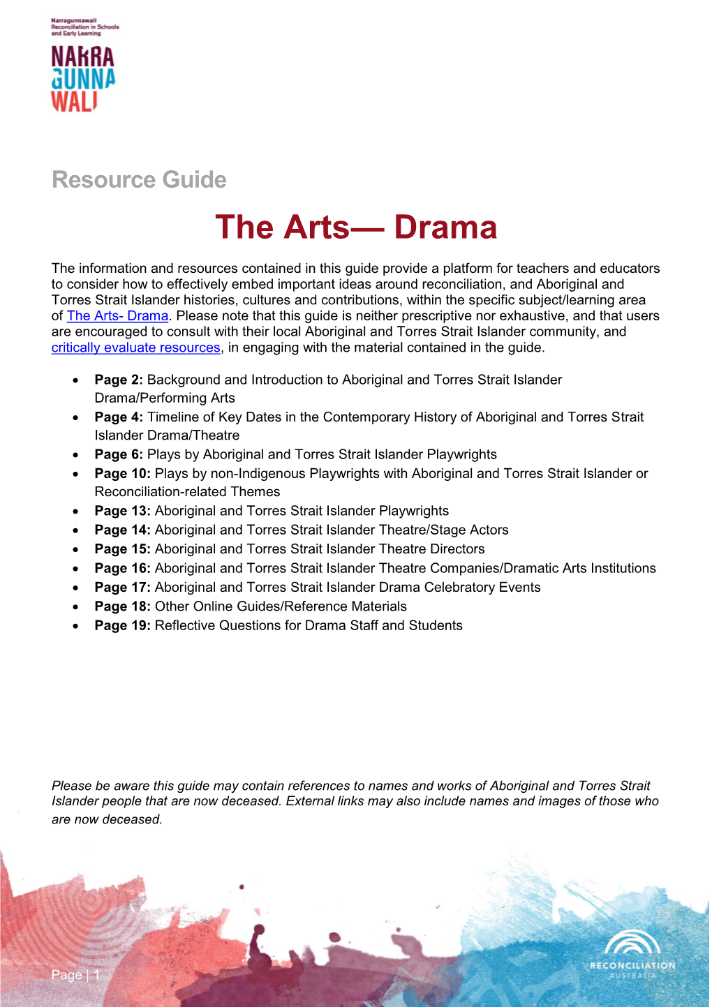 The Arts— Drama