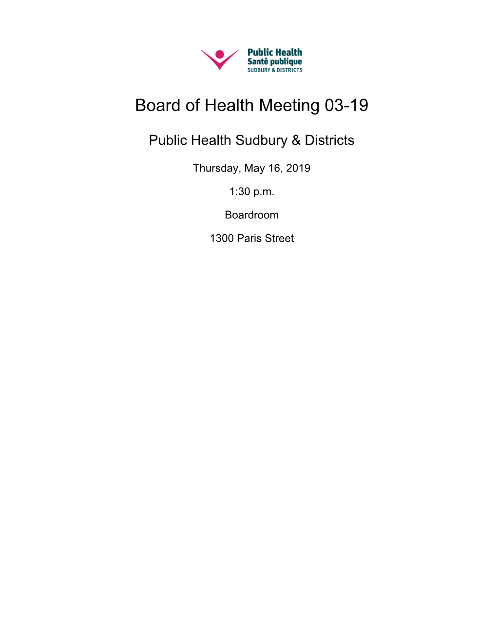 Board of Health Meeting 03-19