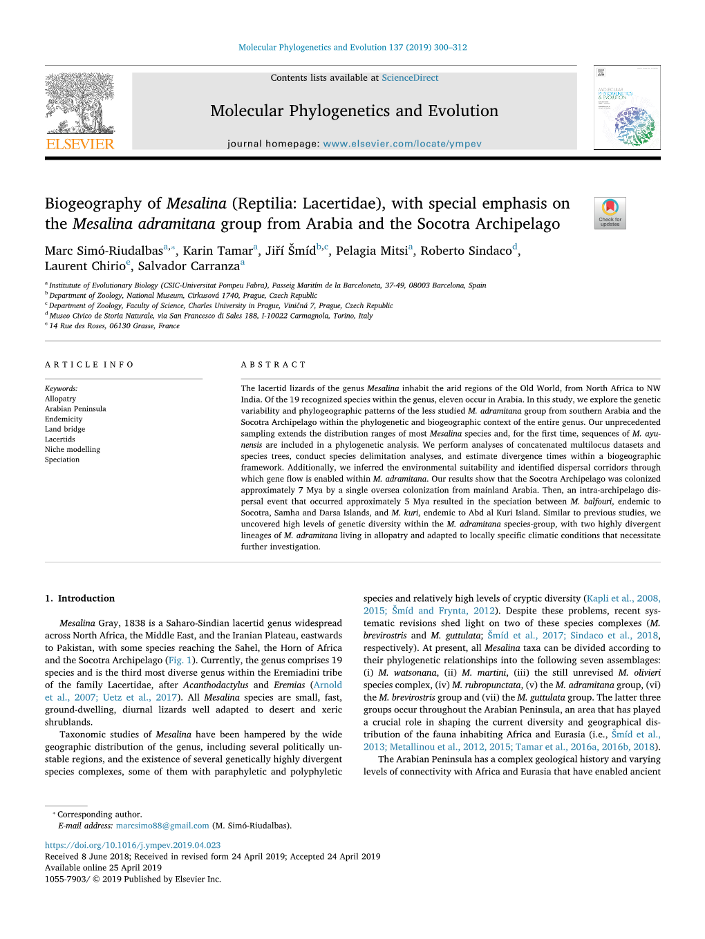 Biogeography of Mesalina