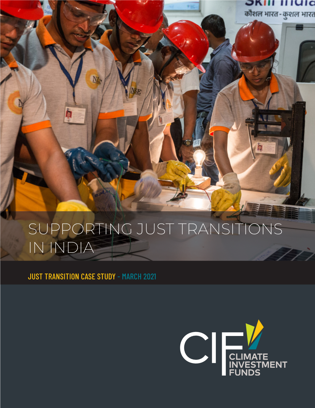 Supporting Just Transitions in India