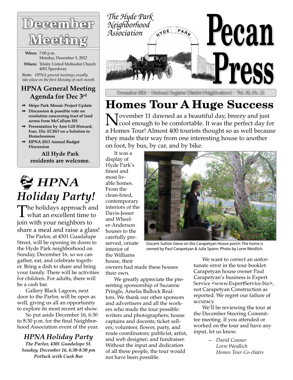 December 2012 Pecan Press