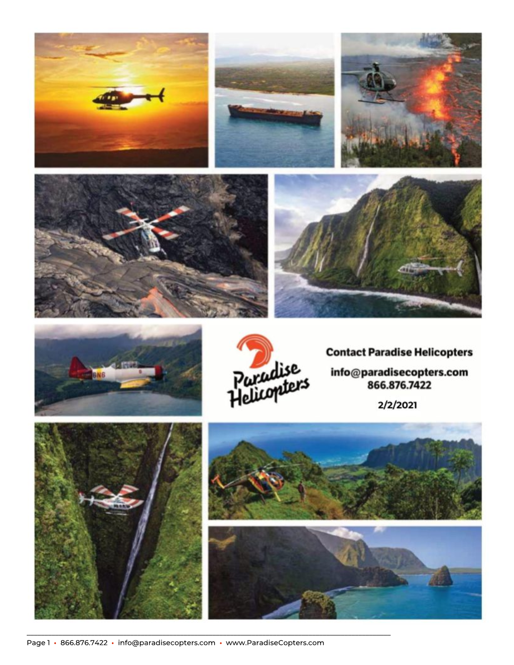 Page 1 ​ ​• ​ ​866.876.7422 ​ ​• ​ ​Info@Paradisecopters.Com ​ • ​ ​