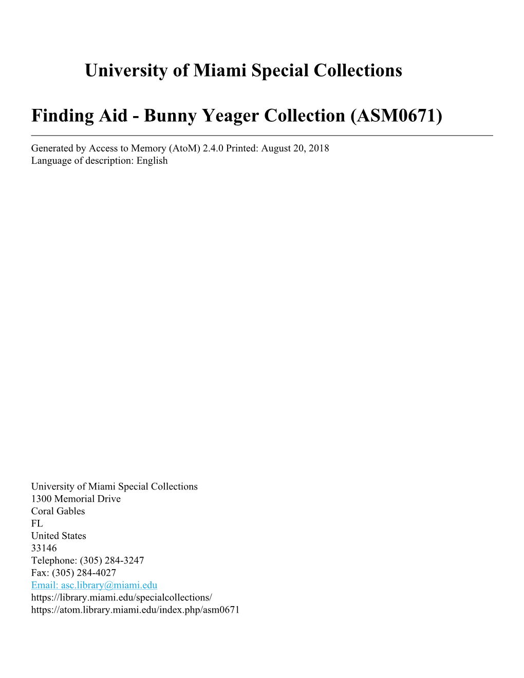 Bunny Yeager Collection (ASM0671)