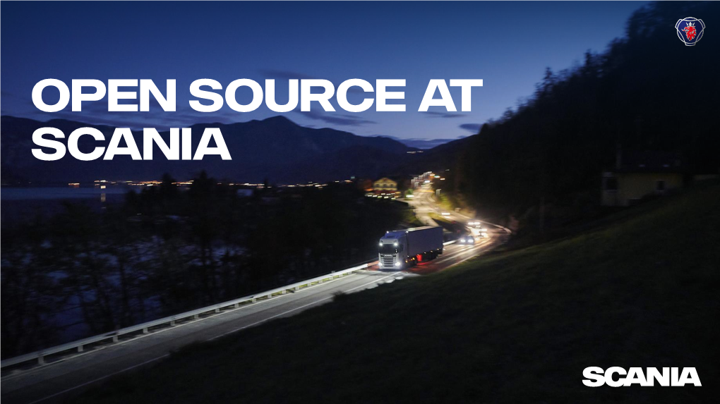 Open Source at Scania Title Slide - Image