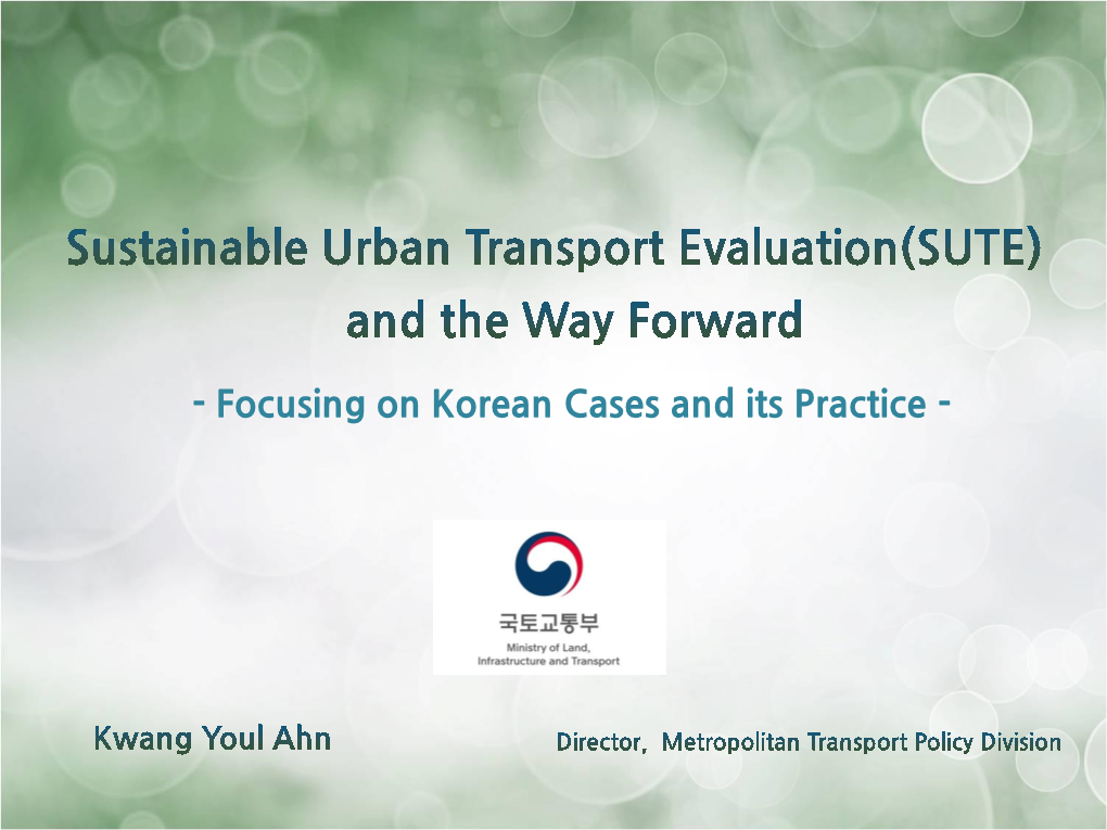 5.3 Sustainable Urban Transport Evaluation